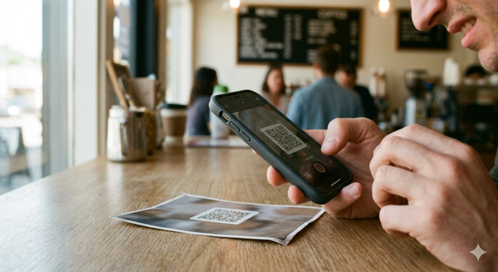 smartphone struggling to scan QR code